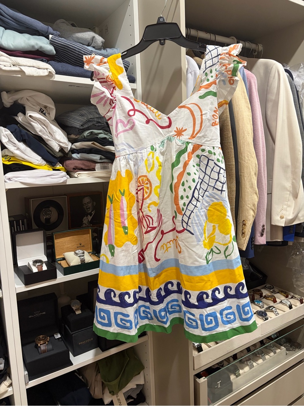 White Multicolor Floral Sundress with Ruffled Straps - Picture 1 of 3